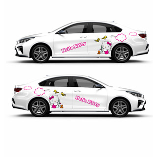 Tem sườn ô tô hello kitty. 1 bộ đủ 2 bên sườn, dán mọi màu xe