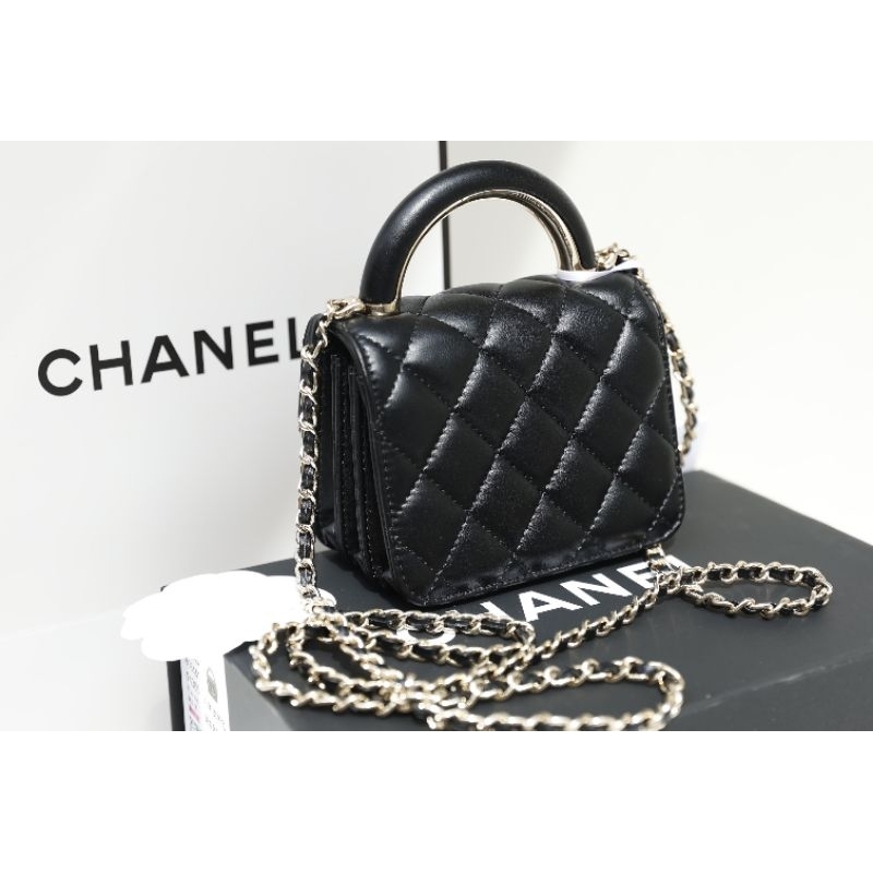 Túi xách nữ C/N mini hàng super chuẩn da thật 100% quai xách kim loại sz12cm kèm hộp nguyên seal