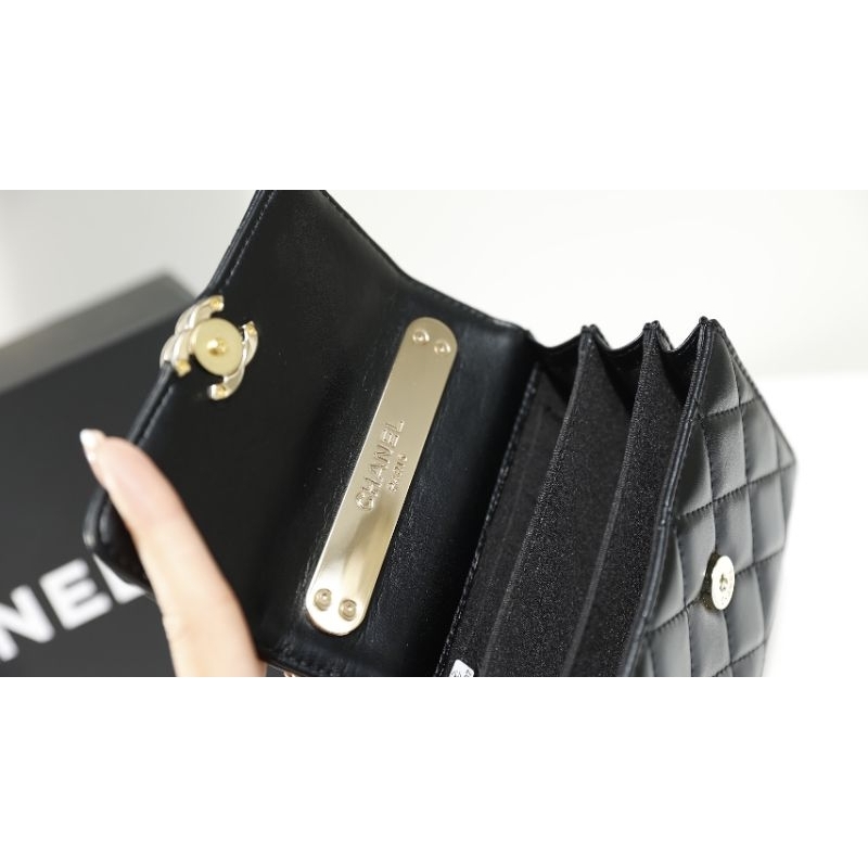 Túi xách nữ C/N mini hàng super chuẩn da thật 100% quai xách kim loại sz12cm kèm hộp nguyên seal