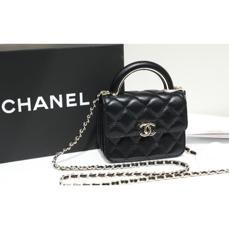 Túi xách nữ C/N mini hàng super chuẩn da thật 100% quai xách kim loại sz12cm kèm hộp nguyên seal