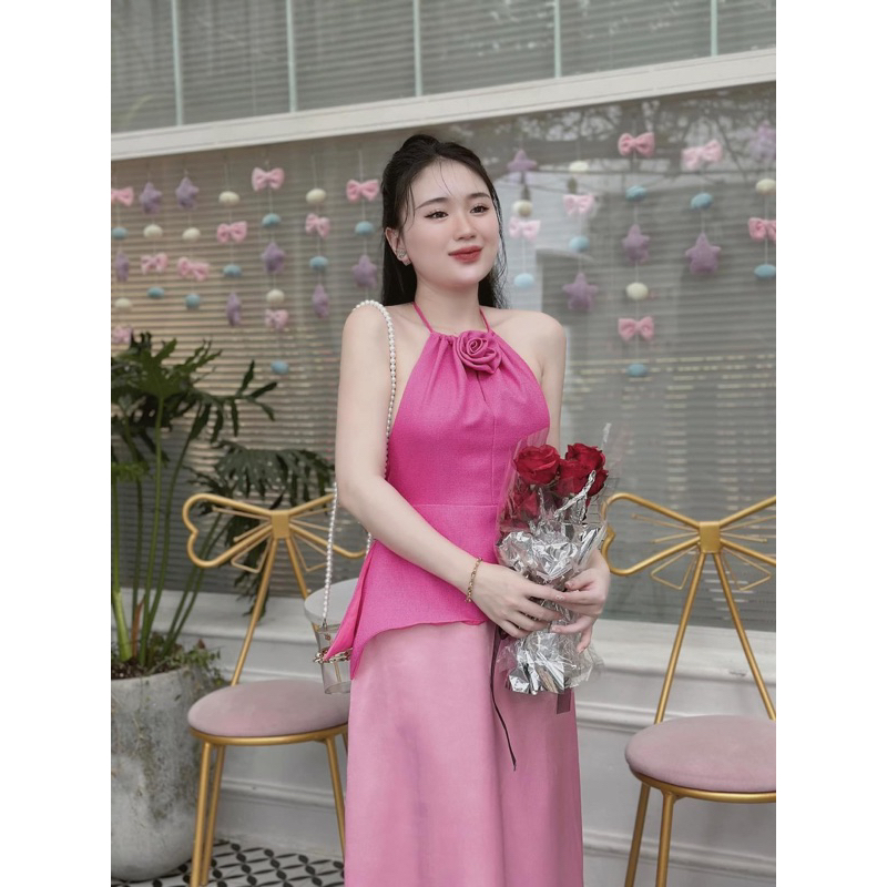 SET BỐ GẤM HOA KÈM VÁY LỤA