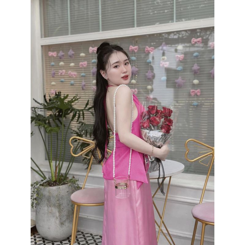 SET BỐ GẤM HOA KÈM VÁY LỤA