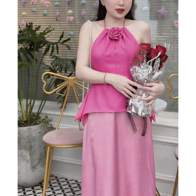 SET BỐ GẤM HOA KÈM VÁY LỤA