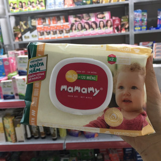 Khăn ướt mamamy 100 -120 tờ không mùi có nắp