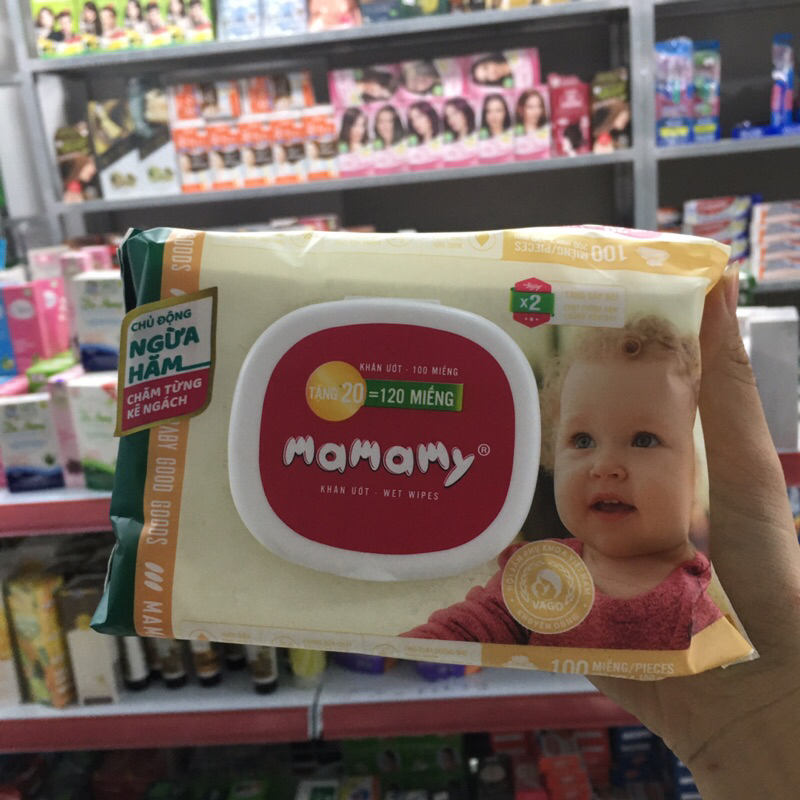 Khăn Ướt Mamamy 100 -120 Tờ Không Mùi có nắp