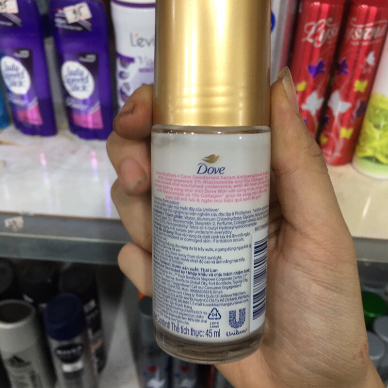 Lăn Khử Mùi Tinh Chất Serum Dưỡng Ẩm, Sáng Da, Mờ Thâm Vùng Da Dưới Cánh Tay Dove