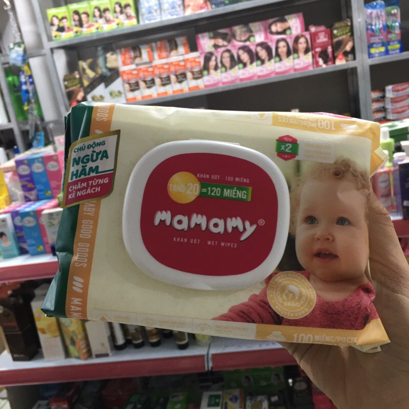 Khăn Ướt Mamamy 100 -120 Tờ Không Mùi có nắp