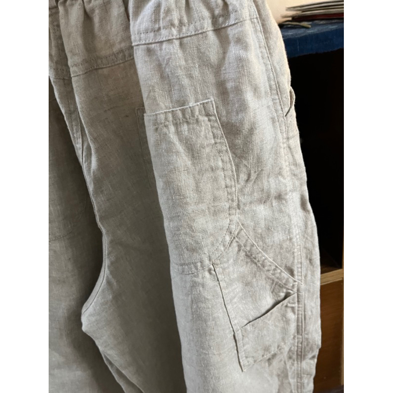 Quần linen ống boom túi tí hon