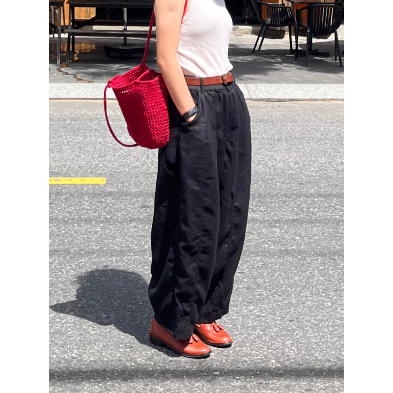 Quần linen ống boom túi tí hon