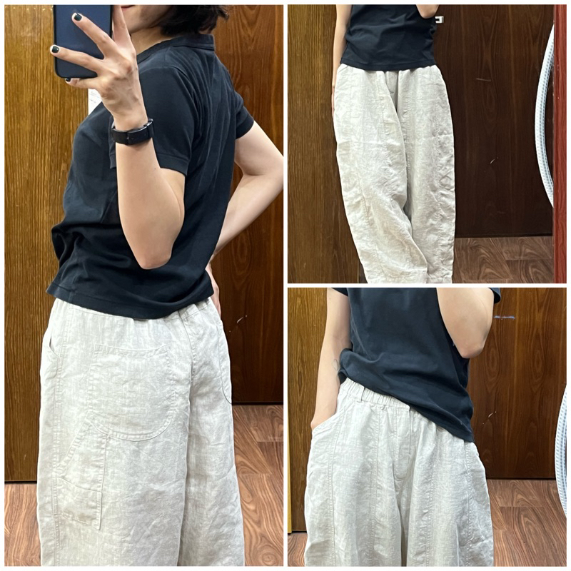 Quần linen ống boom túi tí hon