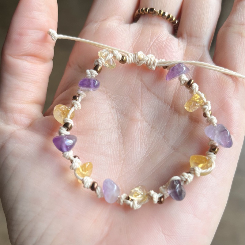 Lắc đeo tay Strawberry Quartz - T.Anh dâu tây & Amethyst x Citrine