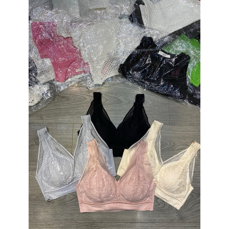 Áo Bra Ren 2 Dây Mềm Có Mút Đệm Không Gọng Có Size Hàng Cao Cấp 912