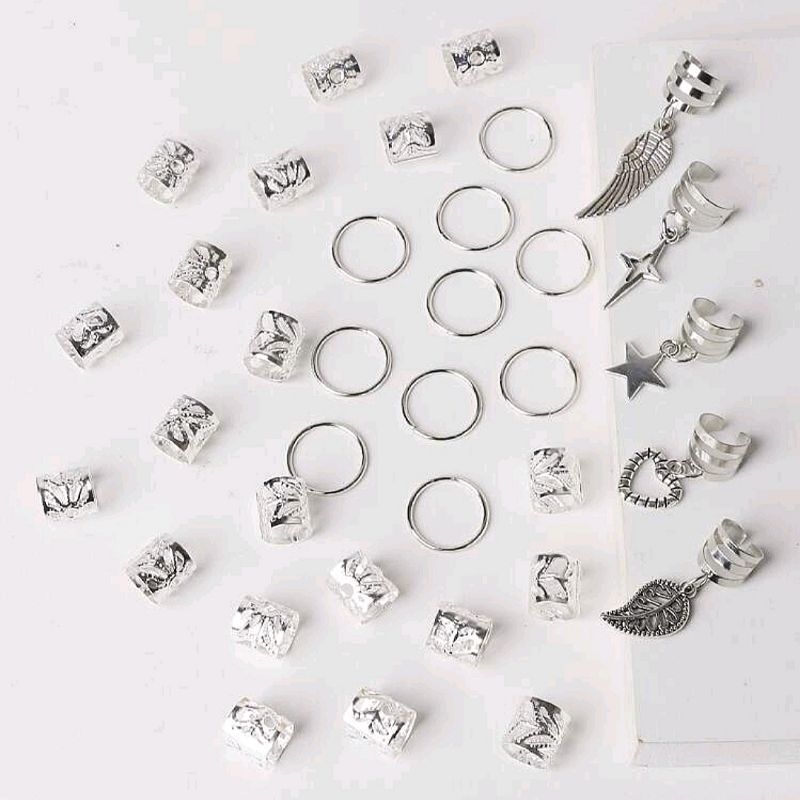 Set Nẹp Cài Tóc Dreadlock Đính Charm Y2K Thời Trang Unisex