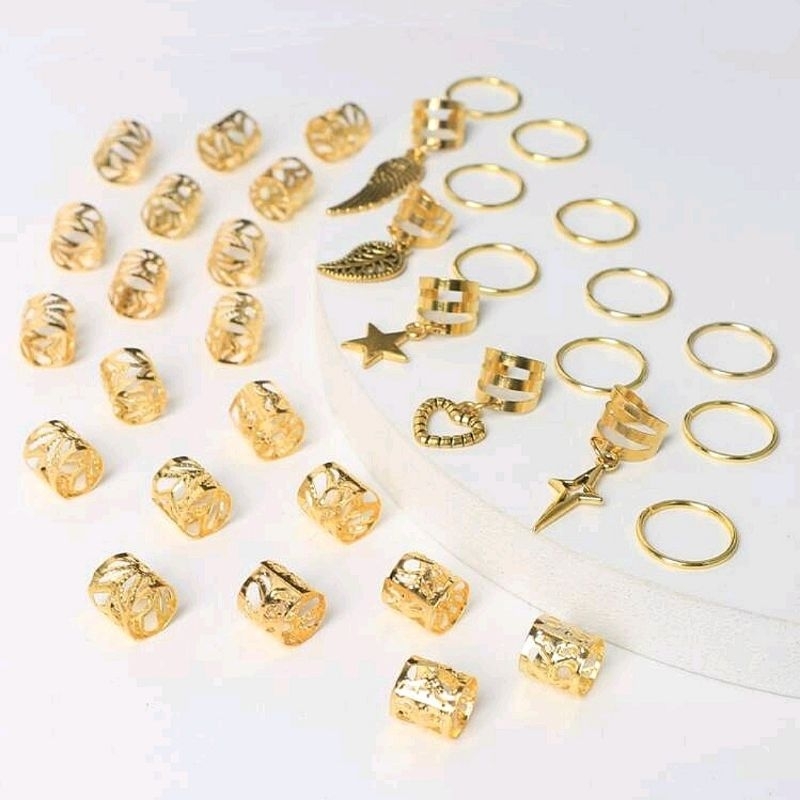 Set Nẹp Cài Tóc Dreadlock Đính Charm Y2K Thời Trang Unisex