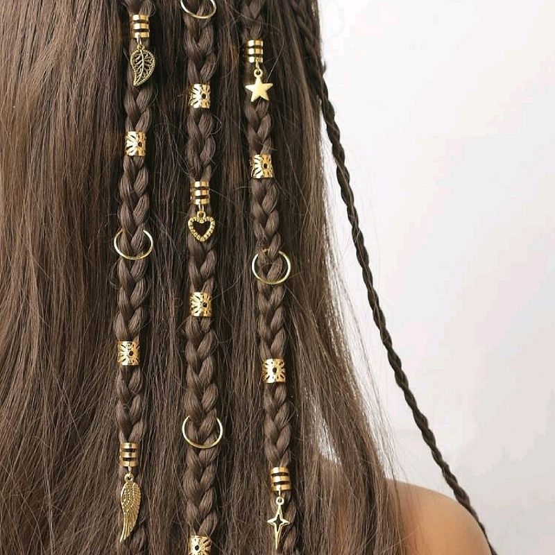 Set Nẹp Cài Tóc Dreadlock Đính Charm Y2K Thời Trang Unisex