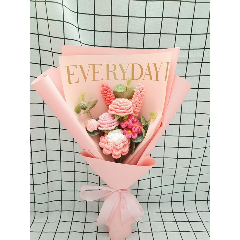 Hoa len handmade/Bó hoa len tặng người thân thương/thầy cô dịp8/3,20/10,20/11