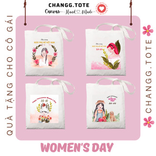 Túi tote in theo yêu cầu hình cô gái