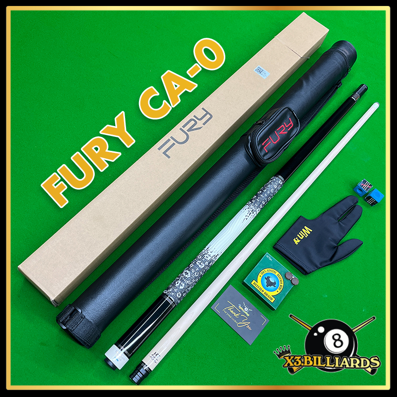 Cơ Bida Lỗ Pool FURY CA 0, Gậy Bi A Ngọn Công Nghệ HTO Dễ Nâng Cấp Ngọn Full Carbon, Tay Bọc Da Tặng Lơ Tẩy