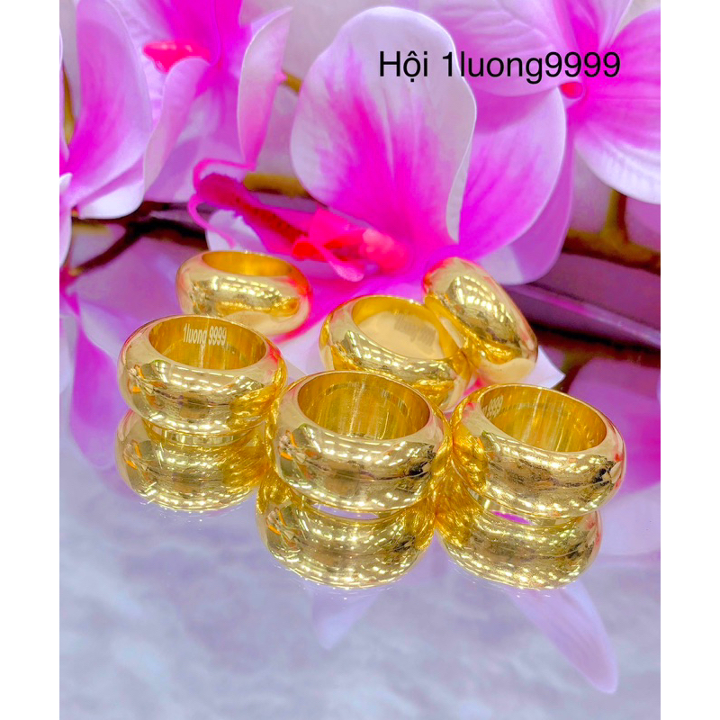 Nhẫn trơn 1 lượng xi vàng 24 cao cấp ( nhẫn khắc kí hiệu 1lượng 9999 )