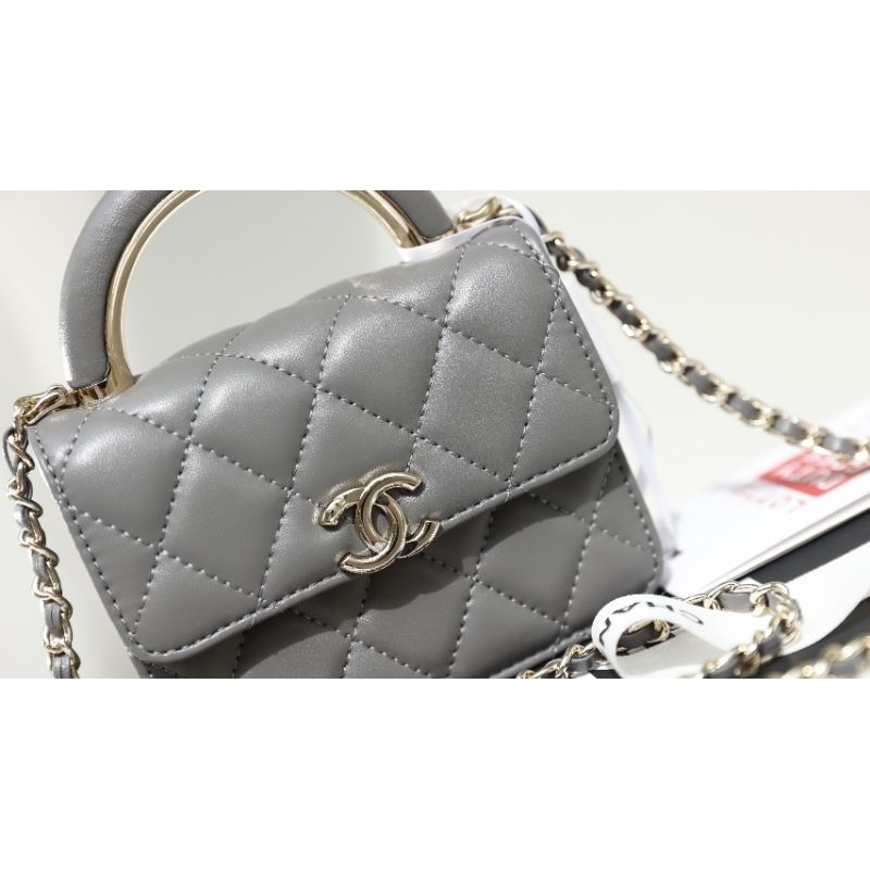 Túi xách nữ C/N mini hàng super chuẩn da thật 100% quai xách kim loại sz12cm kèm hộp nguyên seal