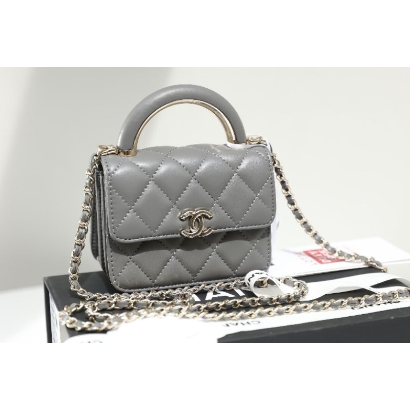 Túi xách nữ C/N mini hàng super chuẩn da thật 100% quai xách kim loại sz12cm kèm hộp nguyên seal