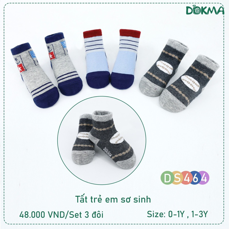 Set 3 đôi tất trẻ em Dokma thu đông cho bé