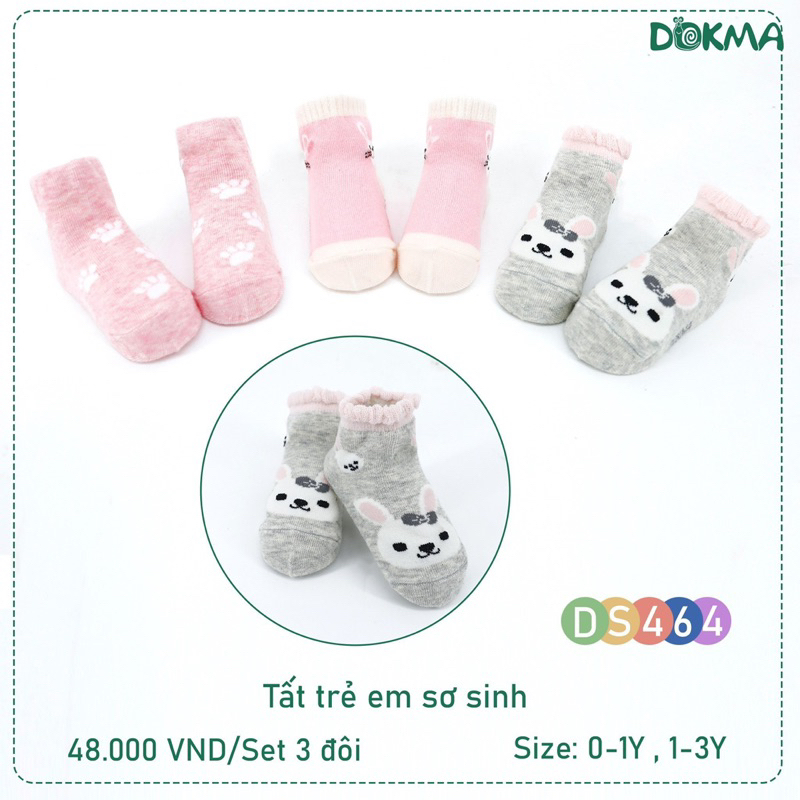 Set 3 đôi tất trẻ em Dokma thu đông cho bé