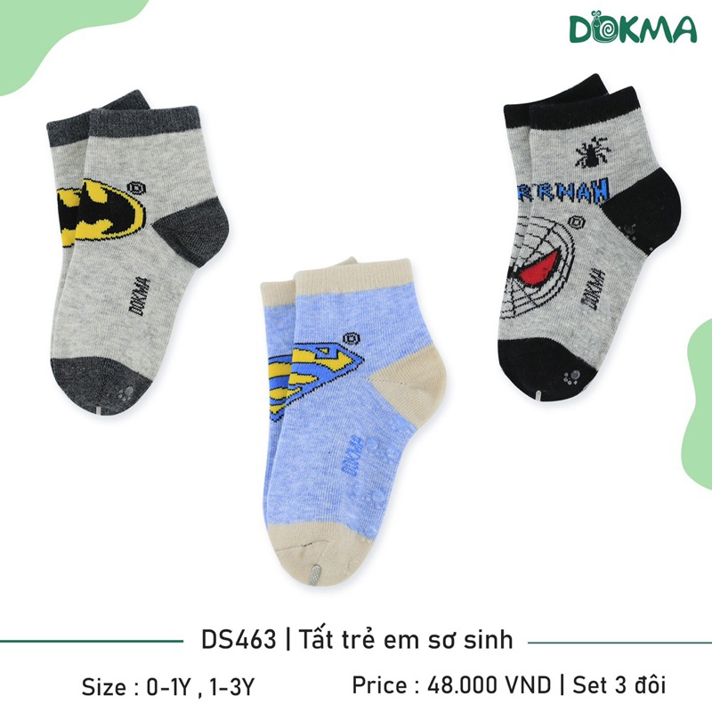 Set 3 đôi tất trẻ em Dokma thu đông cho bé