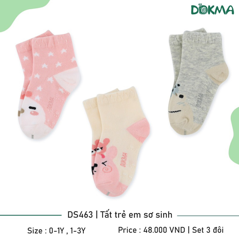 Set 3 đôi tất trẻ em Dokma thu đông cho bé