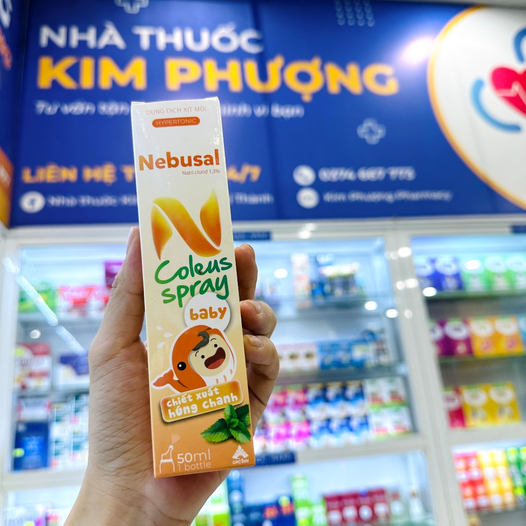 Xịt mũi Nebusal vệ sinh mũi, nghẹt mũi, sổ mũi, vệ sinh tai bé