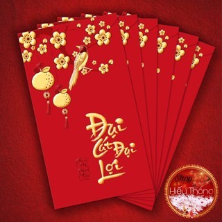 Bao lì xì tết 2024 size 16.5 x 9cm (6 bao/ tép)