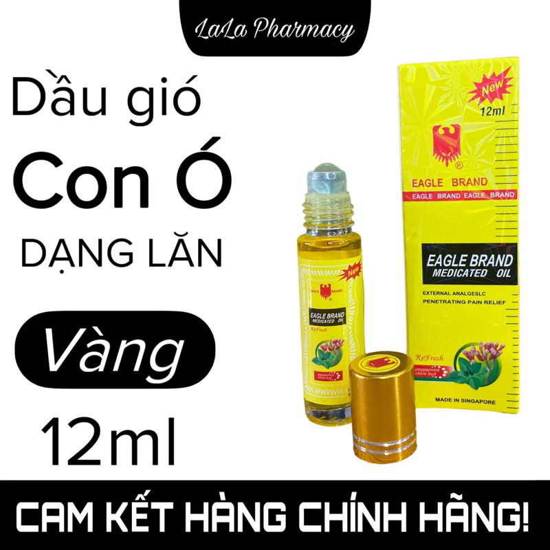 Dầu lăn Con Ó EAGLE BRAND màu vàng chai 12ml