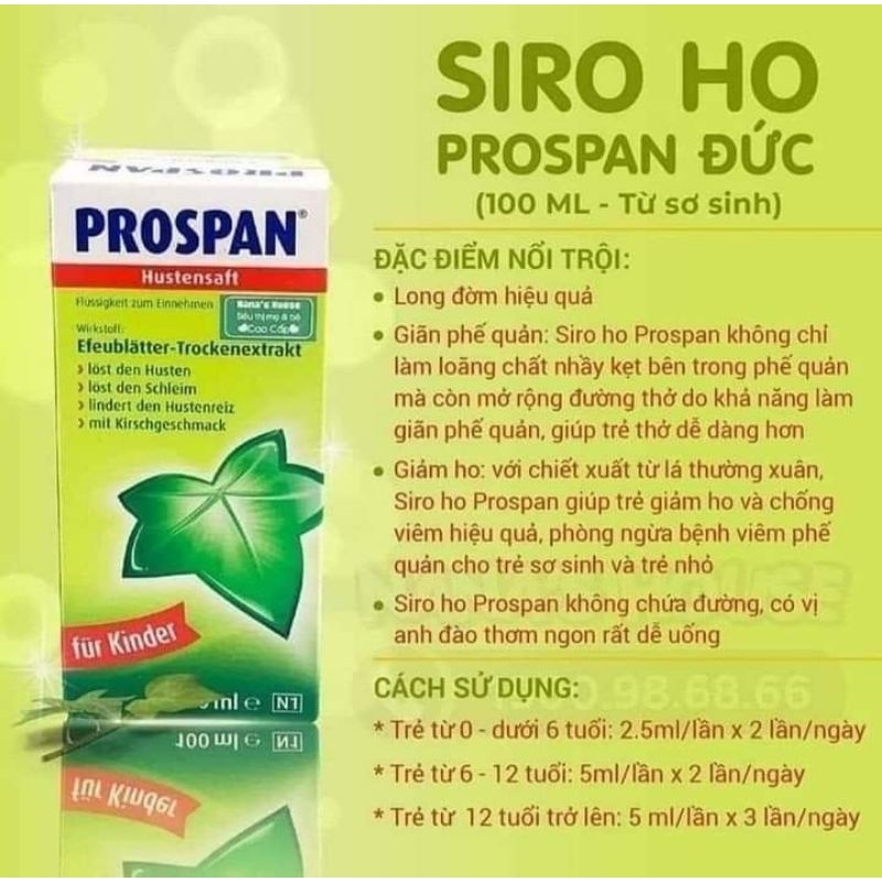 Siro ho  Pro Span Đức 100ml cho bé