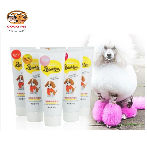 Màu Nhuộm Lông Cho Chó Mèo BROOKLYN Cao Cấp An Toàn Cho Bé Không Gây Kích Ứng Da Tuýp 80g
