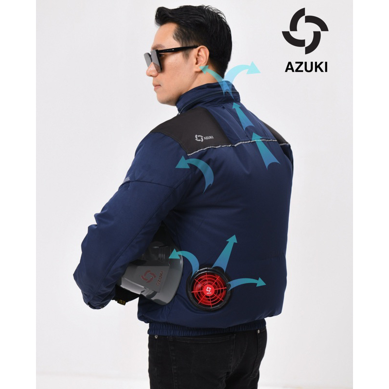 Áo Gắn Quạt AZUKI Mã AZUKI SUPER V2-S 2023, Pin 24000mah, Quạt 12V
