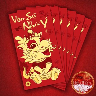 Bao lì xì tết 2024 size 16.5 x 9cm (6 bao/ tép)