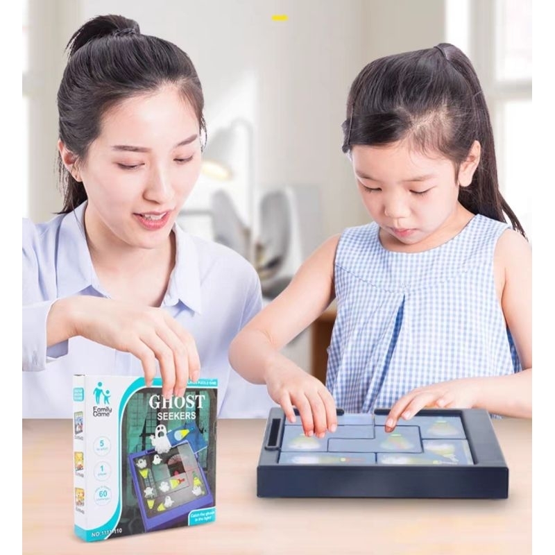 Bộ Đồ Chơi  Xếp Hình Đèn Pin Bắt Ma Ghost Catchers Board Game Gồm 30 Thẻ 60 Cấp Độ Giúp Bé Phát Triển Tư Duy Trí Tuệ
