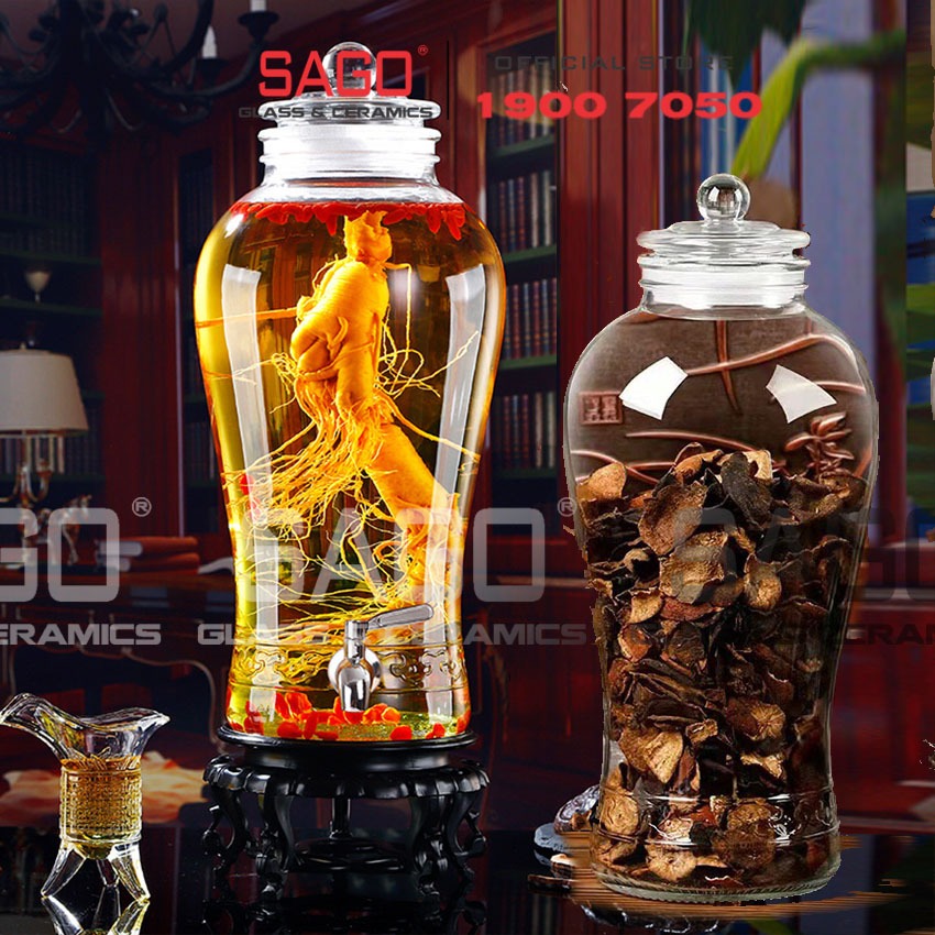 Bình Sâm Thủy Tinh Bầu Cao MA3030/MA3380 | Tùy Chọn Ron , Dung Tích