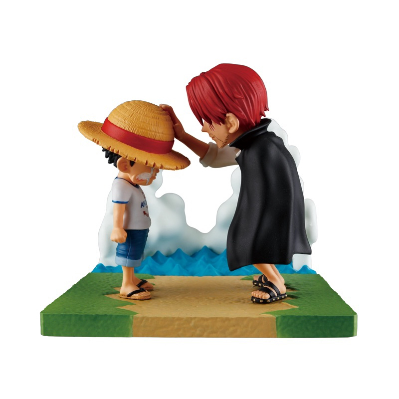 Mô hình one piece mini cao cấp chính hãng bandai siêu đẹp - shanks và luffy cảnh trao mũ huyền thoại