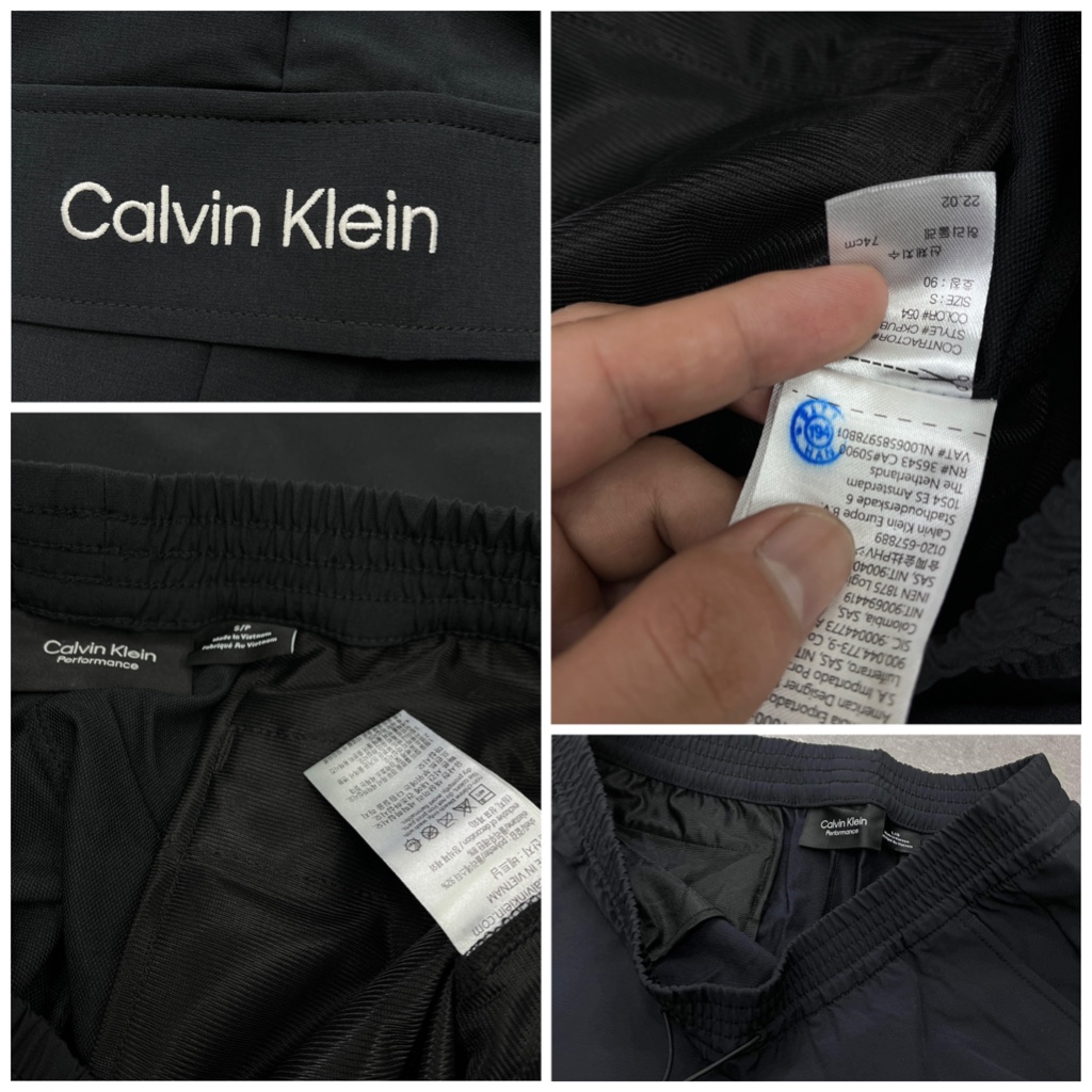 Quần short CK Calvin Klein poly thun co giãn nhẹ, mặc siêu thoải mái, chất gió pha thun