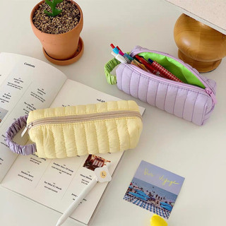 Túi đựng bút / đựng đồ cá nhân màu pastel, chần bông, mềm mại, đáng yêu | chbb