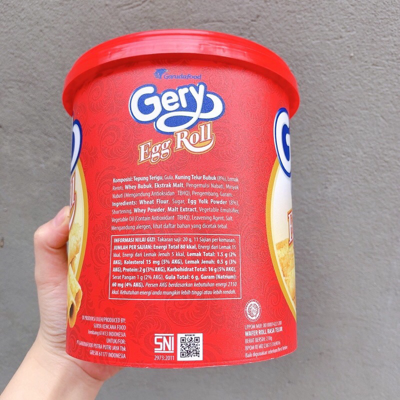 Bánh gery cuộn trứng egg roll hộp 210g nhập khẩu indonesia