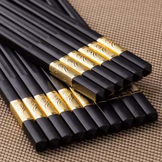 BỘ 50 Đôi Đũa Ăn Nhựa Mạ Vàng Chống Mốc Chống Trượt, Đũa Nhật Kháng Khuẩn Nấu Ăn An Toàn Sức Khoẻ