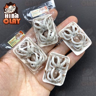  Mô hình 1 khay bạch tuộc sống Mini Food đồ ăn tí hon  đồ ăn mini mô hình cho búp bê DIY 