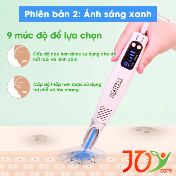 Máy xoá hình xăm laser mini, máy đốt nốt ruồi, nám tàn nhang 3 cấp độ và 9 cấp độ Joycare JN-R67