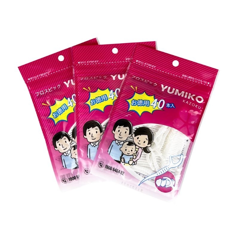 Tăm chỉ nha khoa ECO YUMIKO hàng Nhật. chải kẽ răng, chăm sóc răng đúng chuẩn gói 40 que