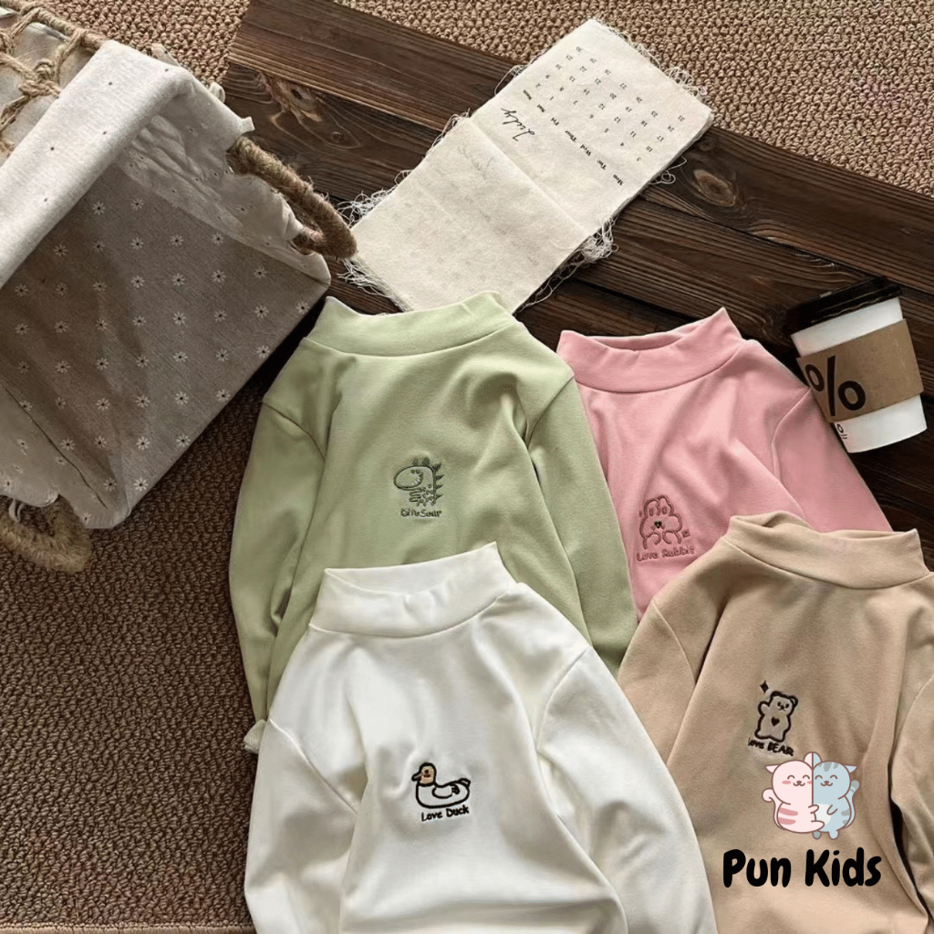 Áo giữ nhiệt hoạ tiết hình con vật ngộ nghĩnh đáng yêu cho bé trai, bé gái từ 10-27kg AMĐ34