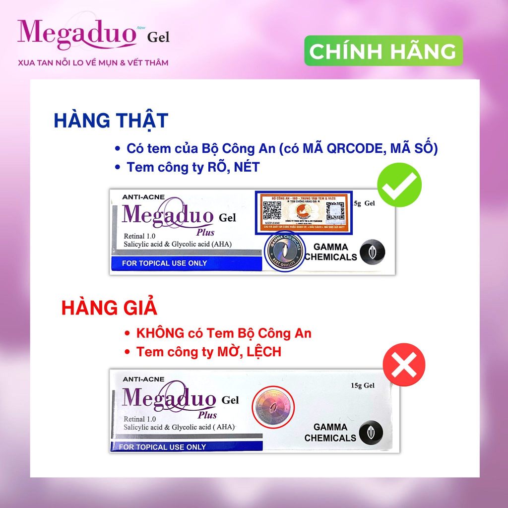 Megaduo AHA / Megaduo Plus Gel Giảm Mụn Ẩn & Thâm