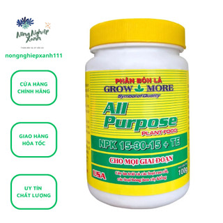 Phân bón lá Growmore NPK 15-30-15+TE giúp cây khỏe mạnh tăng đề kháng dùng cho mọi giai đoạn hủ 100g