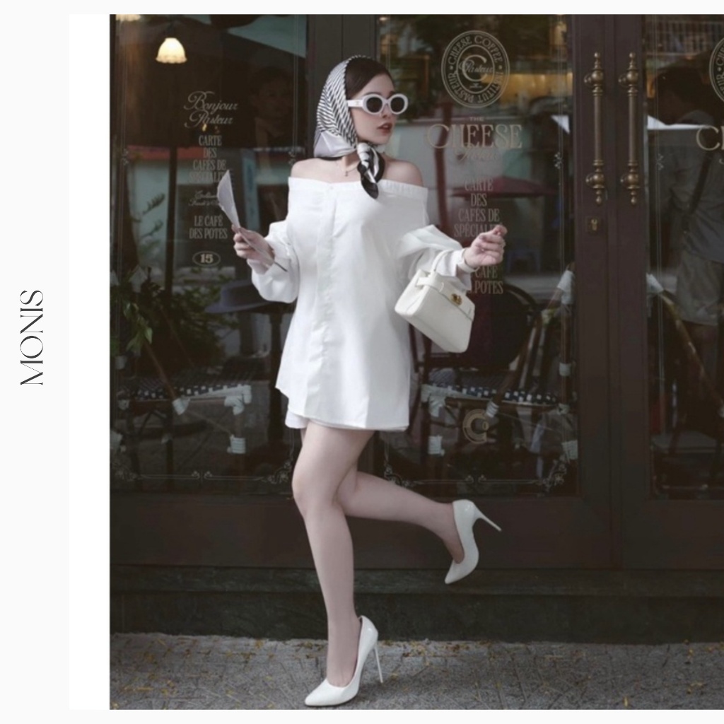 Set Áo sơ mi thô trễ vai sang chảnh MONIS 23
